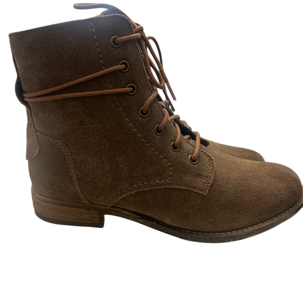 Josef Seibel Sienna 70 Taupe Women 39 8.5 Suede Combat Boots/Booties Lace Up